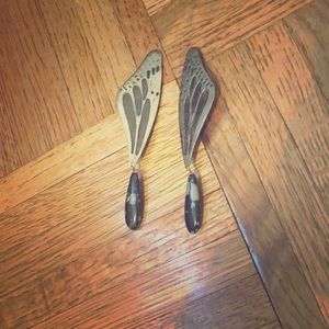 Vintage butterfly clip on earrings